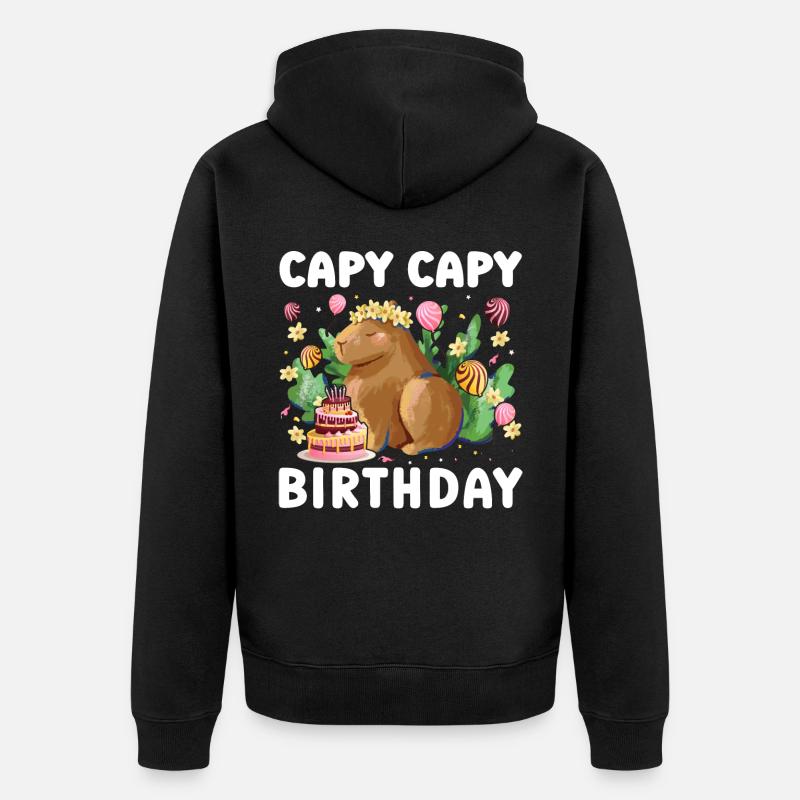 Anniversaire de Capy - Veste à capuche bio Premium Unisexe - noir