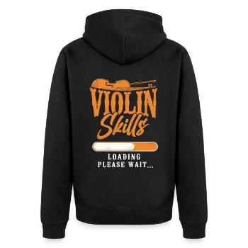 Violin Violinist Vintage Violin - Unisex Premium Bio Zip Hoodie - Schwarz - Hinten - Nico (187cm)