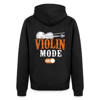 Violin Violinist Vintage Violin - Unisex Premium Bio Zip Hoodie - Schwarz - Hinten - Nico (187cm)