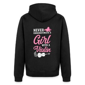 Violoniste Violoniste Fille Jamais - Veste à capuche bio Premium Unisexe - noir - Dos - Nico (187cm)