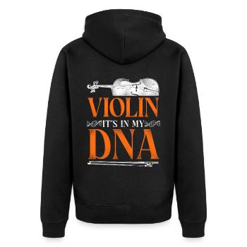 Violin Violinist Vintage Violin - Unisex Premium Bio Zip Hoodie - Schwarz - Hinten - Nico (187cm)