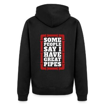 Pipefitter Some People Say Repair Man Pipefitters - Unisex Premium Organic Zip Hoodie - black - Back - Nico (187cm)