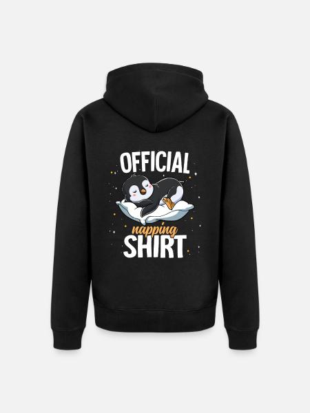 Sleeping Penguin Official Napping - Unisex Premium Organic Zip Hoodie - black