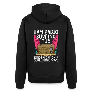 Amateur Radio surfe sur l’ionosphère sur la radio amateur - Veste à capuche bio Premium Unisexe - noir - Dos - Nico (187cm)