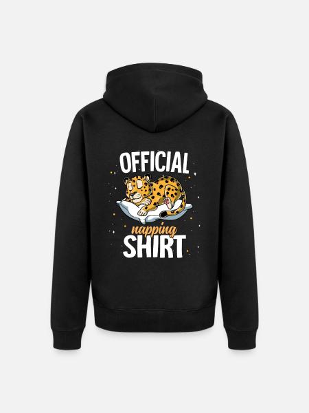 Sleeping Leopard Official Napping - Unisex Premium Organic Zip Hoodie - black