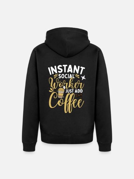 Social Worker Coffee - Unisex Premium Organic Zip Hoodie - black