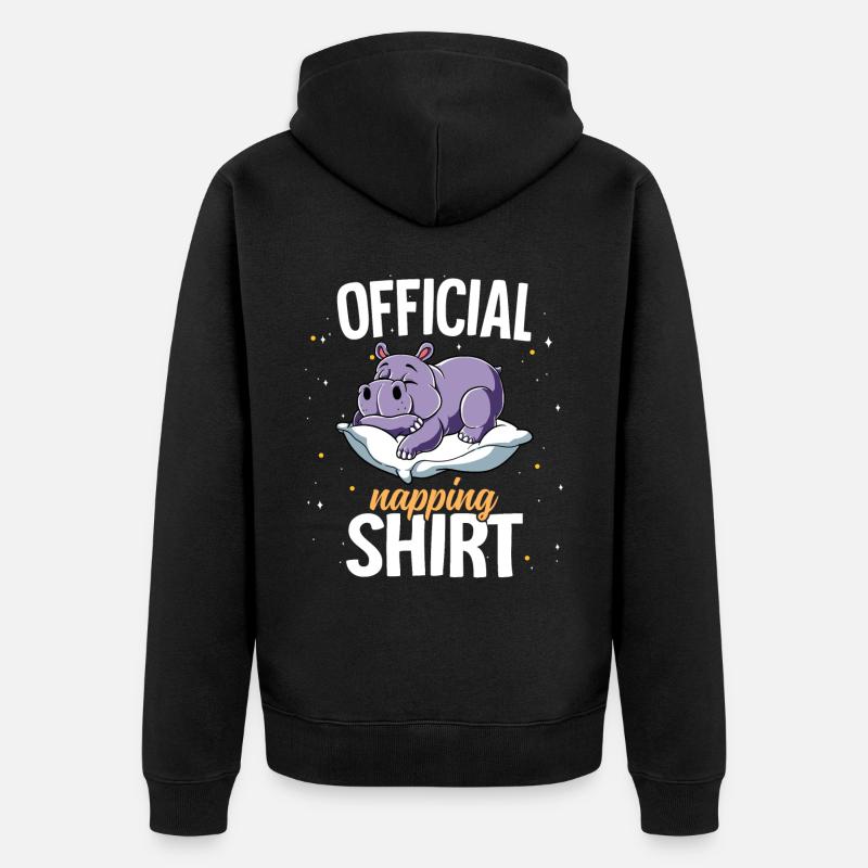Sleeping Hippo Official Napping - Veste à capuche bio Premium Unisexe - noir