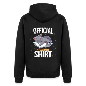 Sleeping Cat Official Napping - Unisex Premium Organic Zip Hoodie - black - Back - Nico (187cm)