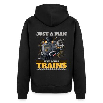 Train Modellbauer, Modelllokomitive Lok Lokomotive - Unisex Premium Organic Zip Hoodie - black - Back - Nico (187cm)