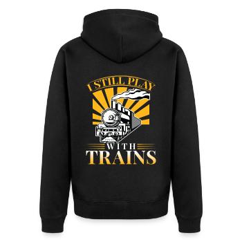 Train Modellbauer, Modelllokomitive Lok Lokomotive - Unisex Premium Organic Zip Hoodie - black - Back - Nico (187cm)