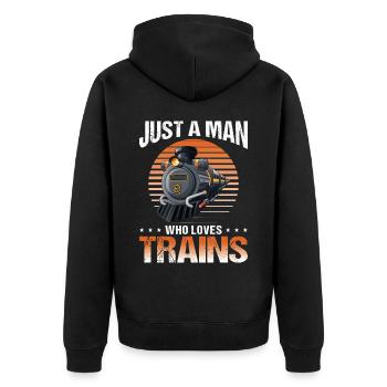 Train Modellbauer, Modelllokomitive Lok Lokomotive - Unisex Premium Organic Zip Hoodie - black - Back - Nico (187cm)