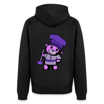 Hobby Chef Cuisine Ours en peluche Cuisinier Louche à soupe - Veste à capuche bio Premium Unisexe - noir - Dos - Nico (187cm)