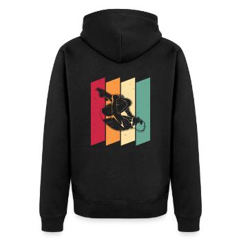 Turmspringen Turmspringer - Unisex Premium Bio Zip Hoodie - Schwarz - Hinten - Nico (187cm)