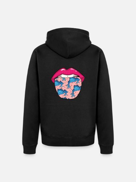 Poison frog lips - Unisex Premium Organic Zip Hoodie - black