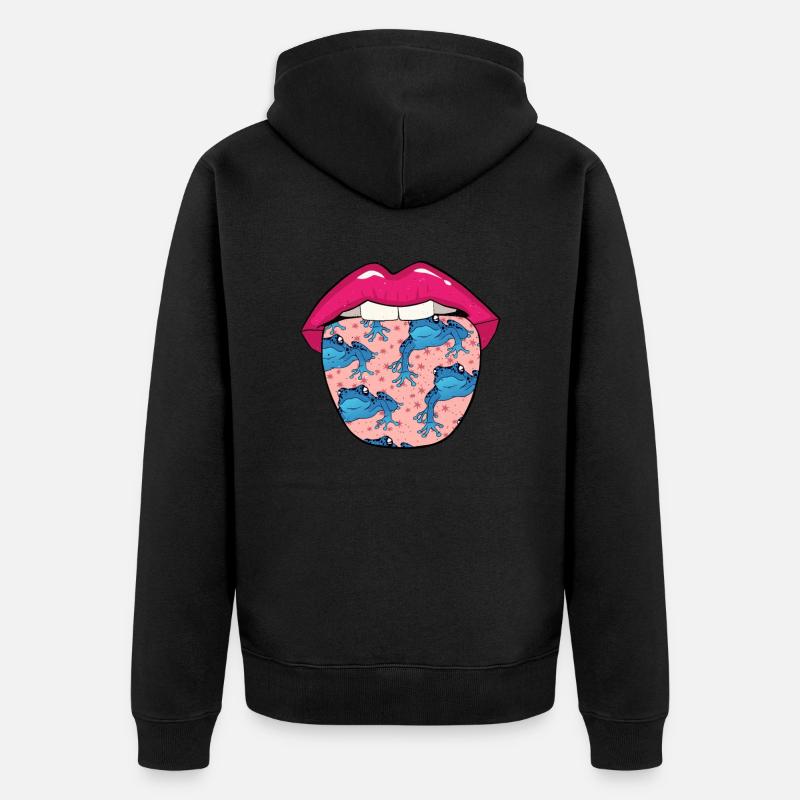Lèvres de grenouille empoisonnée - Veste à capuche bio Premium Unisexe - noir