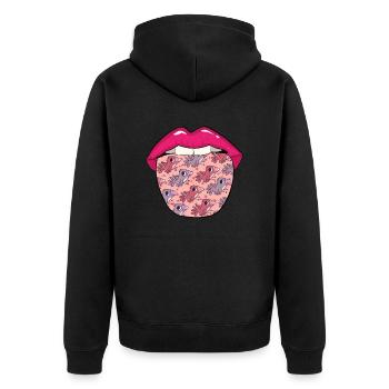 Bird Ornithologist Tongue - Unisex Premium Organic Zip Hoodie - black - Back - Nico (187cm)