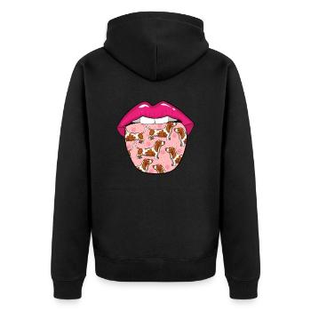 Langue de chien Bassett - Veste à capuche bio Premium Unisexe - noir - Dos - Nico (187cm)