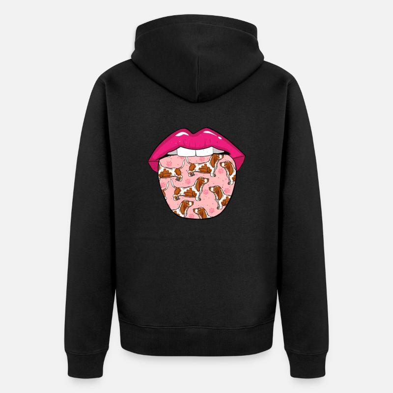 Langue de chien Bassett - Veste à capuche bio Premium Unisexe - noir