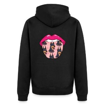 Lèvres de doberman - Veste à capuche bio Premium Unisexe - noir - Dos - Nico (187cm)