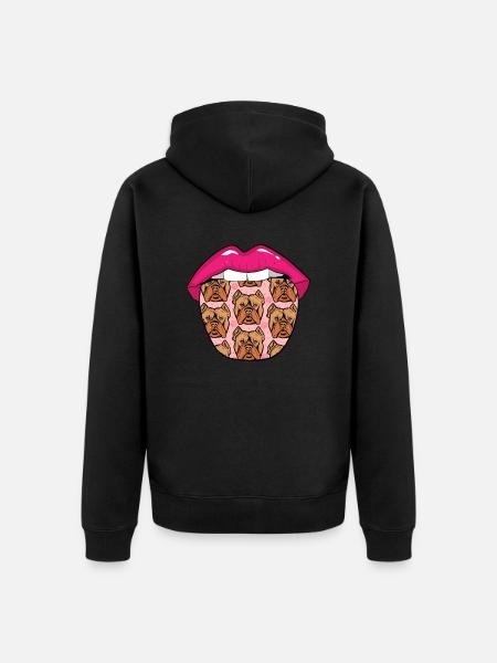American Bully Tongue - Veste à capuche bio Premium Unisexe - noir