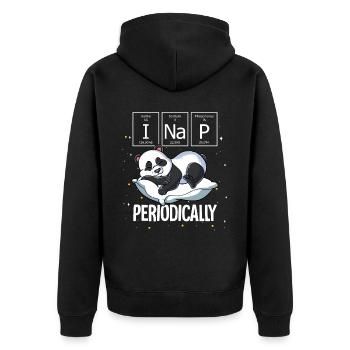 Sleeping Panda I Nap Periodically - Unisex Premium Organic Zip Hoodie - black - Back - Nico (187cm)