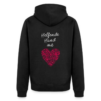Helfende Hand mit Herz Ehrenamtlich Ehrenamt - Unisex Premium Bio Zip Hoodie - Schwarz - Hinten - Nico (187cm)