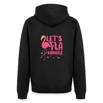Flamingo Pink Vogel Zoo Sommer Urlaub Geschenk - Unisex Premium Bio Zip Hoodie - Schwarz - Hinten - Nico (187cm)
