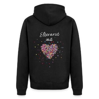 Elternrat mit Herz Ehrenamt Eltern Schule Klasse - Unisex Premium Bio Zip Hoodie - Schwarz - Hinten - Nico (187cm)