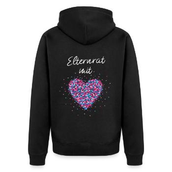Elternrat mit Herz Elternsprechtag Schule Ehrenamt - Unisex Premium Bio Zip Hoodie - Schwarz - Hinten - Nico (187cm)