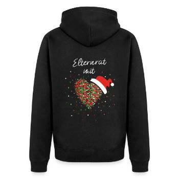 Elternrat mit Herz Ehrenamt Schule Weihnachtsmütze - Unisex Premium Bio Zip Hoodie - Schwarz - Hinten - Nico (187cm)