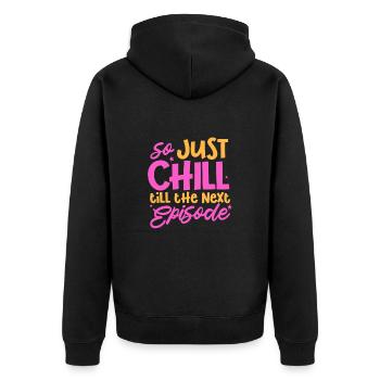 Hip Hop Rap Musik Rapper Hiphop Geschenk - Unisex Premium Bio Zip Hoodie - Schwarz - Hinten - Nico (187cm)