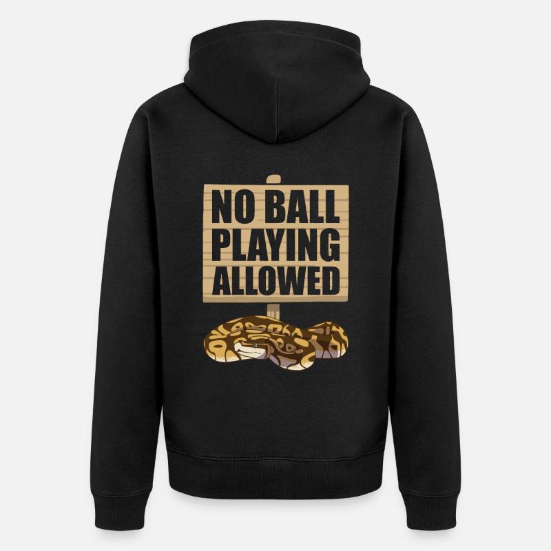 Funny Ball Python Snake - Unisex Premium Organic Zip Hoodie - black