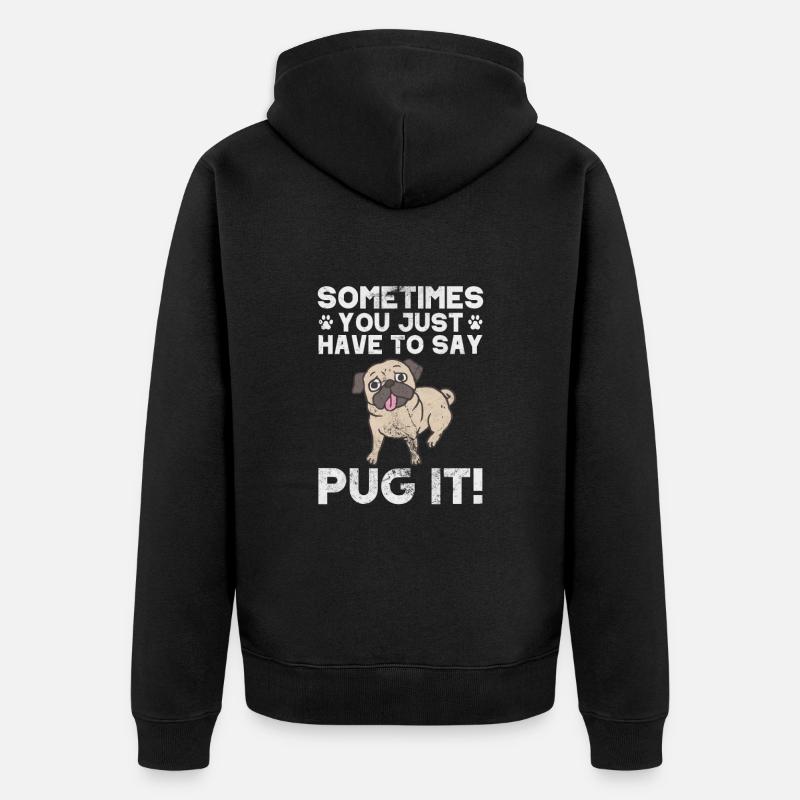 Mops - Unisex Premium Bio Zip Hoodie - Schwarz