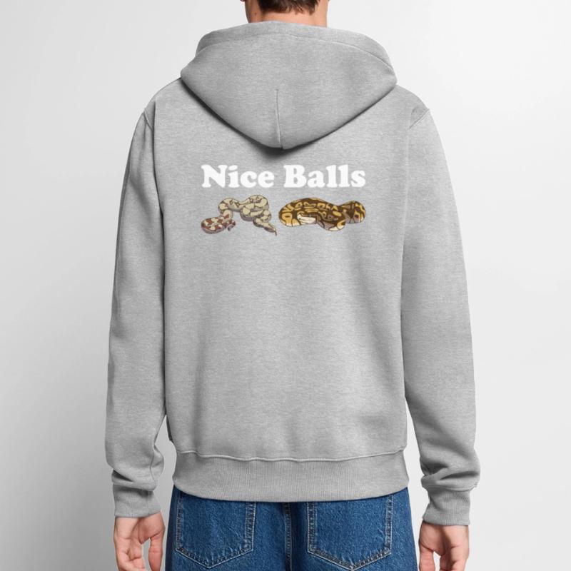 Lustige Kugelpython Schlange Unisex Premium Bio Zip Hoodie