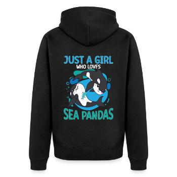 Drôle d’orque Whale Sea Panda - Veste à capuche bio Premium Unisexe - noir - Dos - Nico (187cm)
