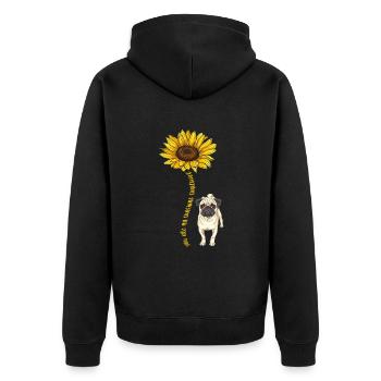 Carlin Chien Chien Ami Pet Pug Pug Pug Cadeau - Veste à capuche bio Premium Unisexe - noir - Dos - Nico (187cm)