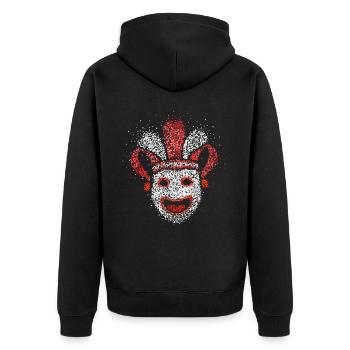 Rut un Wiess Carnival Confetti Jeck Fastelovend - Veste à capuche bio Premium Unisexe - noir - Dos - Nico (187cm)