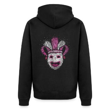 Fool's Mask Fool's Cap Carnival Carnival Confetti - Unisex Premium Organic Zip Hoodie - black - Back - Nico (187cm)