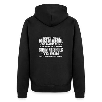 Running Runner Jogging Jogging Runner Cadeau - Veste à capuche bio Premium Unisexe - noir - Dos - Nico (187cm)