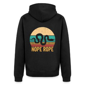Funny snake rope retro - Unisex Premium Organic Zip Hoodie - black - Back - Nico (187cm)