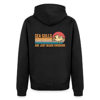 Joyeux Mouettes Mouettes ne sont que des poulets de plage - Veste à capuche bio Premium Unisexe - noir - Dos - Nico (187cm)