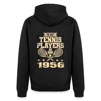 The Best Tennis Players Are Born In 1956 - Unisex Premium Bio Zip Hoodie - Schwarz - Hinten - Nico (187cm)