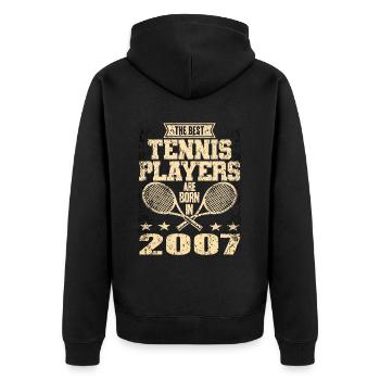 The Best Tennis Players Are Born In 2007 - Unisex Premium Bio Zip Hoodie - Schwarz - Hinten - Nico (187cm)