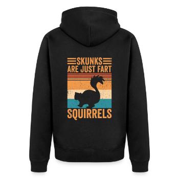 Funny skunk are just fart squirrel retro - Unisex Premium Organic Zip Hoodie - black - Back - Nico (187cm)