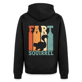 Funny Skunk Fart Squirrel Retro - Unisex Premium Organic Zip Hoodie - black - Back - Nico (187cm)