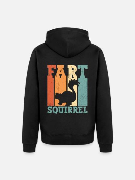 Funny Skunk Fart Squirrel Retro - Unisex Premium Organic Zip Hoodie - black