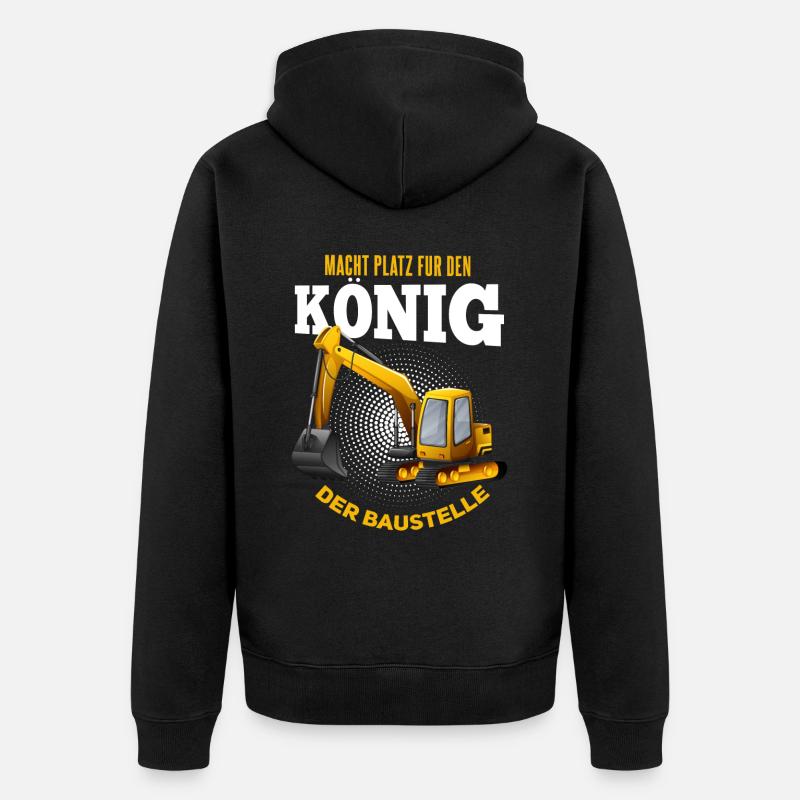 Cooles Bagger Baggerfahrer Spruch Motiv - Unisex Premium Bio Zip Hoodie - Schwarz