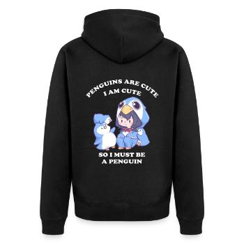 Joli costume de pingouin - Veste à capuche bio Premium Unisexe - noir - Dos - Nico (187cm)