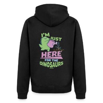 Je suis juste là pour les dinosaures - Veste à capuche bio Premium Unisexe - noir - Dos - Nico (187cm)