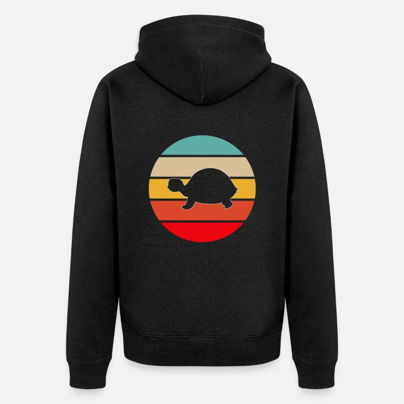 Tortue Rétro - Veste à capuche bio Premium Unisexe - noir
